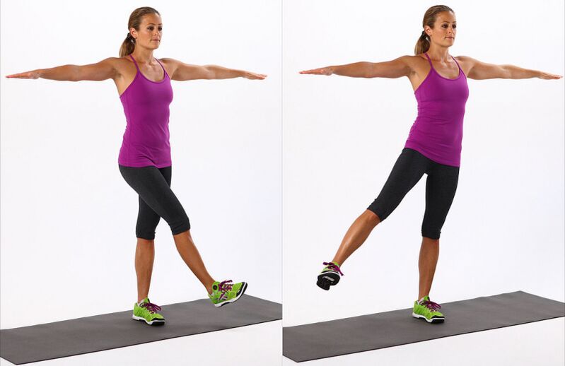 Le oscillazioni delle gambe aiutano ad allenare efficacemente i muscoli delle cosce